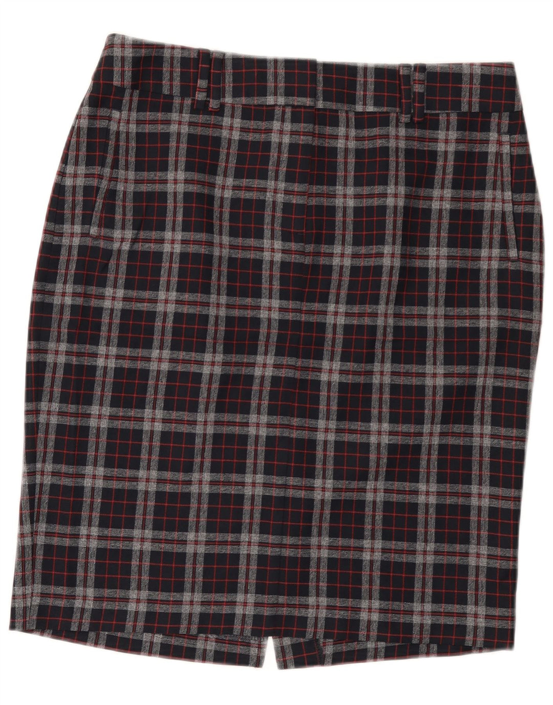 Marks & Spencer Damska spódnica ołówkowa UK 14 duża W32, poliester w czarną kratkę