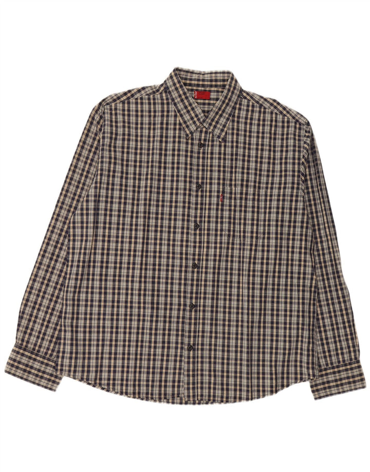 Koszula męska LEVI'S XL, poliester w granatową kratę