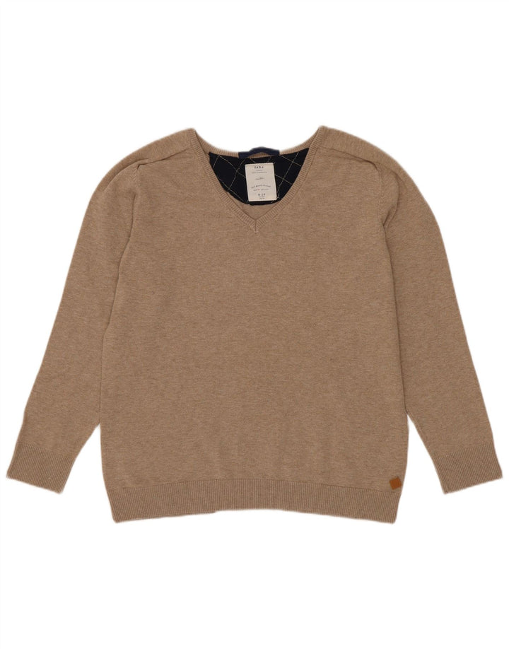 Sweter chłopięcy Zara z dekoltem w kształcie litery V, 9-10 lat, beżowy