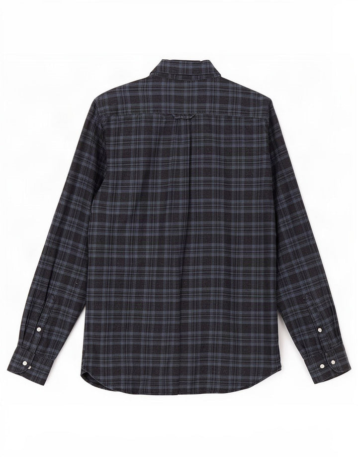 Męska koszula flanelowa Superdry, bawełniana, w średnią granatową kratkę