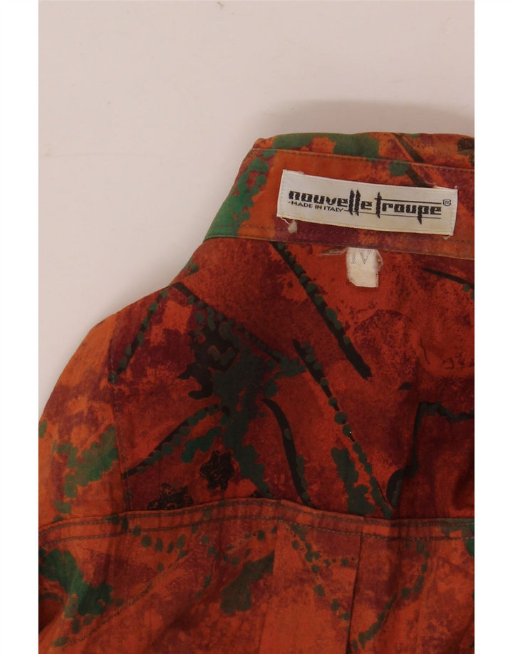 Koszula męska w stylu vintage, duża pomarańczowa patchworkowa