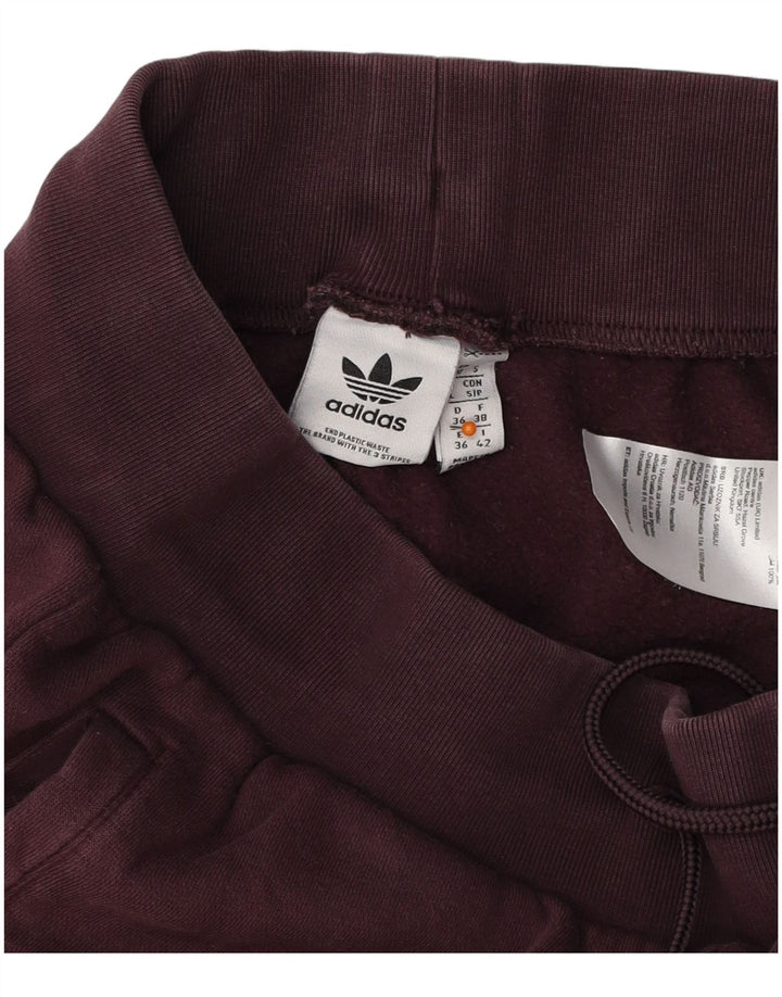 Damskie spodnie dresowe ADIDAS Joggers UK 10 Small Burgundowa bawełna