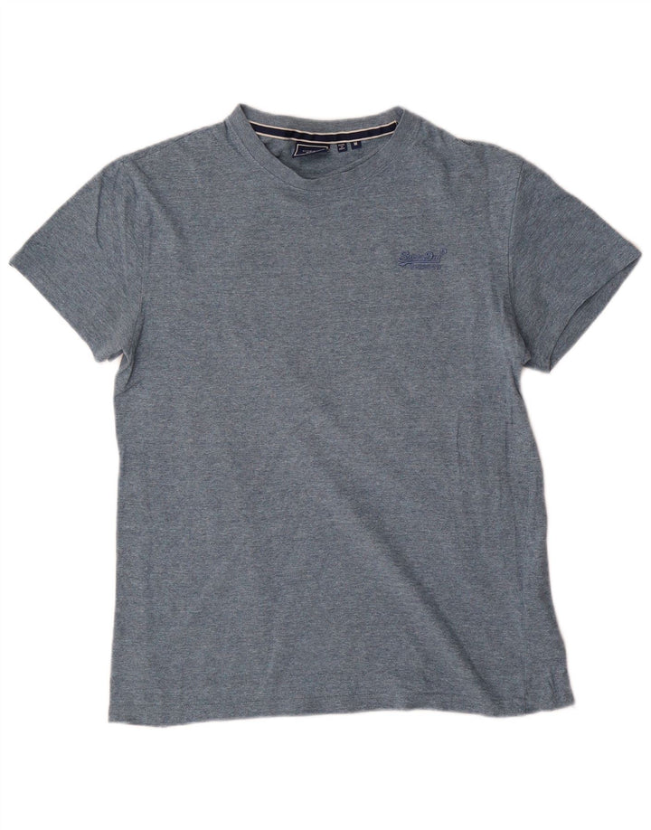 T-shirt męski Superdry, bawełniany, średni niebieski w cętki