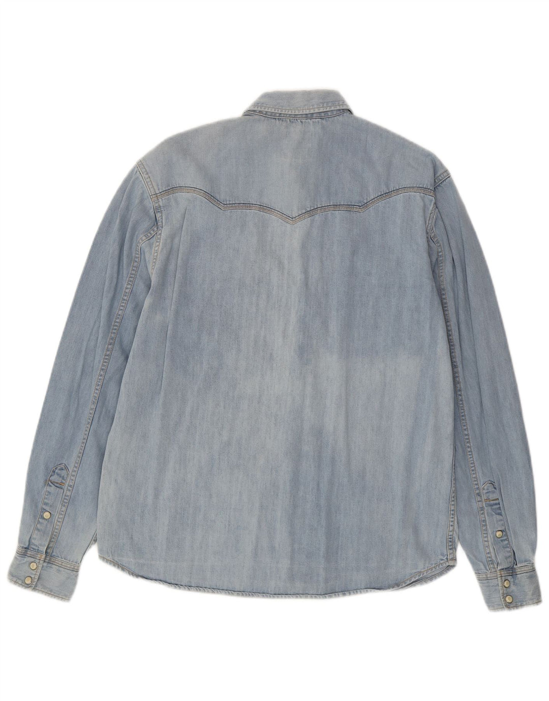 WRANGLER Męska koszula dżinsowa na co dzień, mała, niebieska, bawełniana