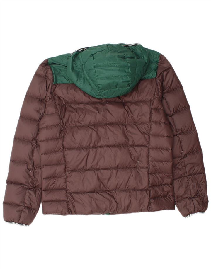 Męska wyściełana kurtka z kapturem i kapturem Fred Perry UK 38 Średni brązowy nylon w blokach kolorystycznych