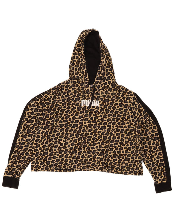 Damski sweter z kapturem i luźnym krojem PUMA UK 18 XL, beżowy, zwierzęcy nadruk