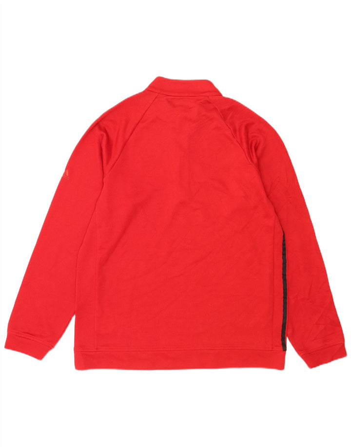 Męska bluza Adidas z zamkiem błyskawicznym, średni czerwony poliester