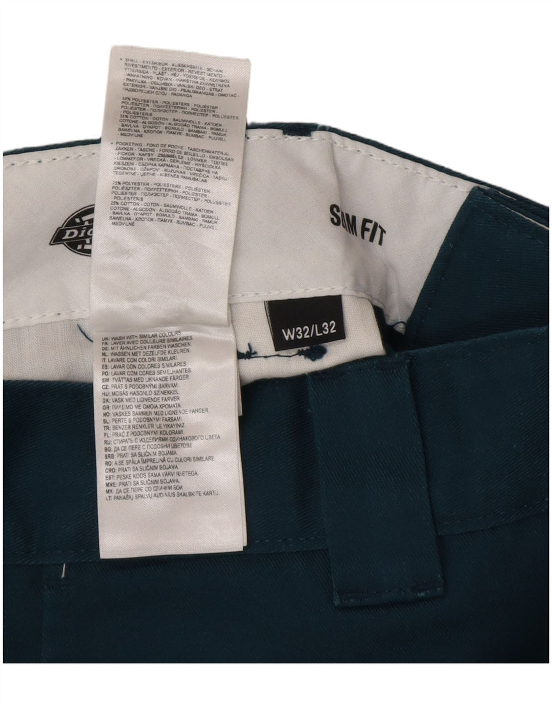 Męskie spodnie chino Dickies Slim Fit W32 L32 Niebieski poliester