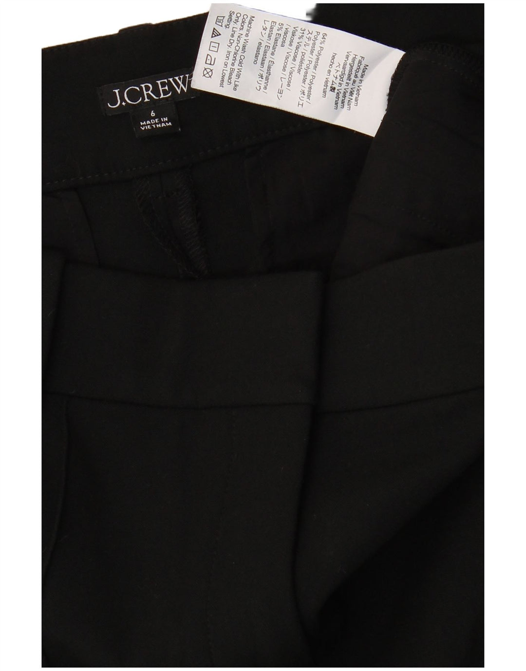 Damskie proste spodnie chino J. CREW US 6 Medium W30 L31 Czarny poliester