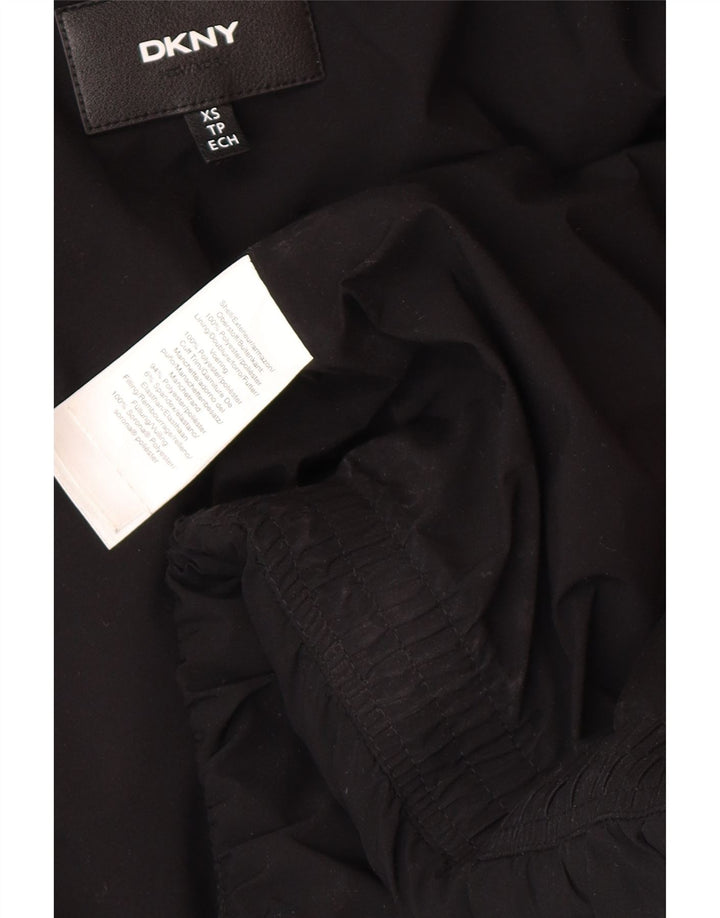 Damska ocieplana kurtka z kapturem Dkny UK 6 XS, czarna, poliestrowa, zimowa