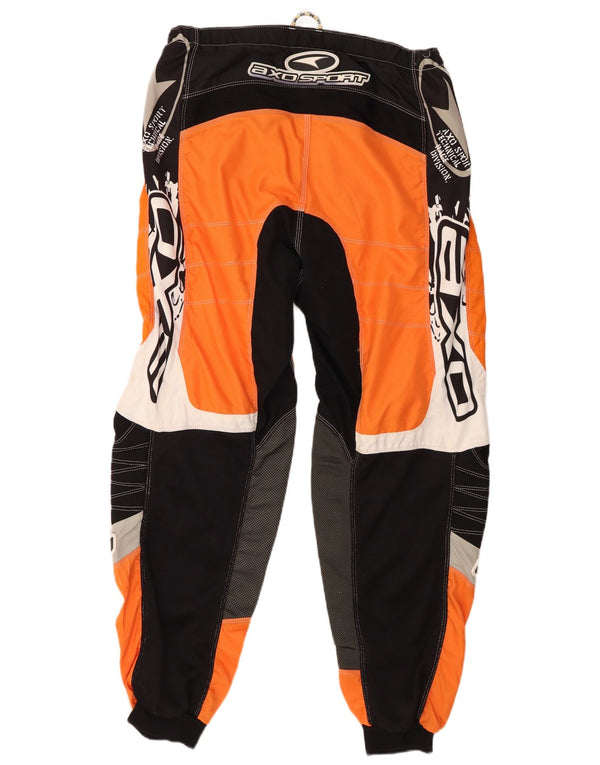 Spodnie męskie AXO Graphic Moto Racer EU 54 2XL W38 L30 Pomarańczowe bloki kolorów
