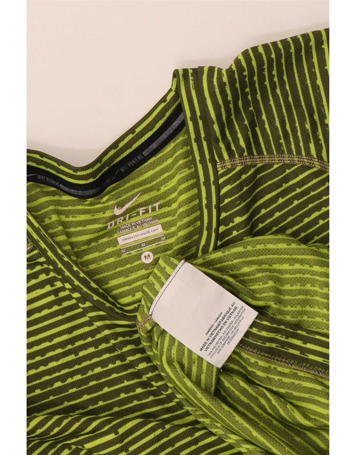 Damska koszulka Nike Dri Fit Top UK 14, poliester w średnie zielone paski