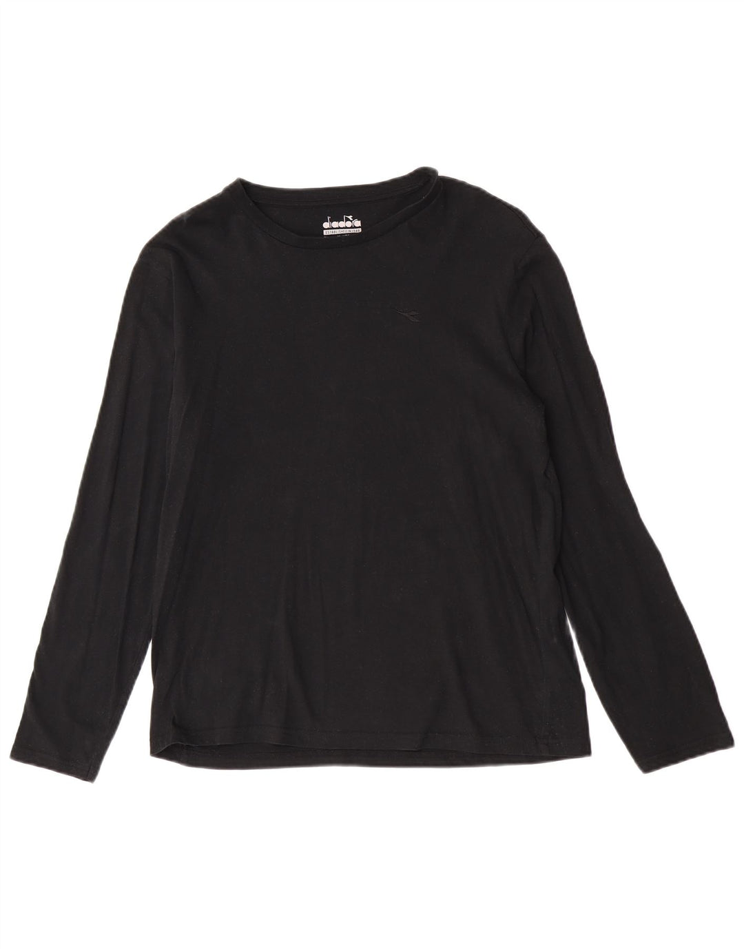 Męski top Diadora z długim rękawem, mały, czarny, bawełniany