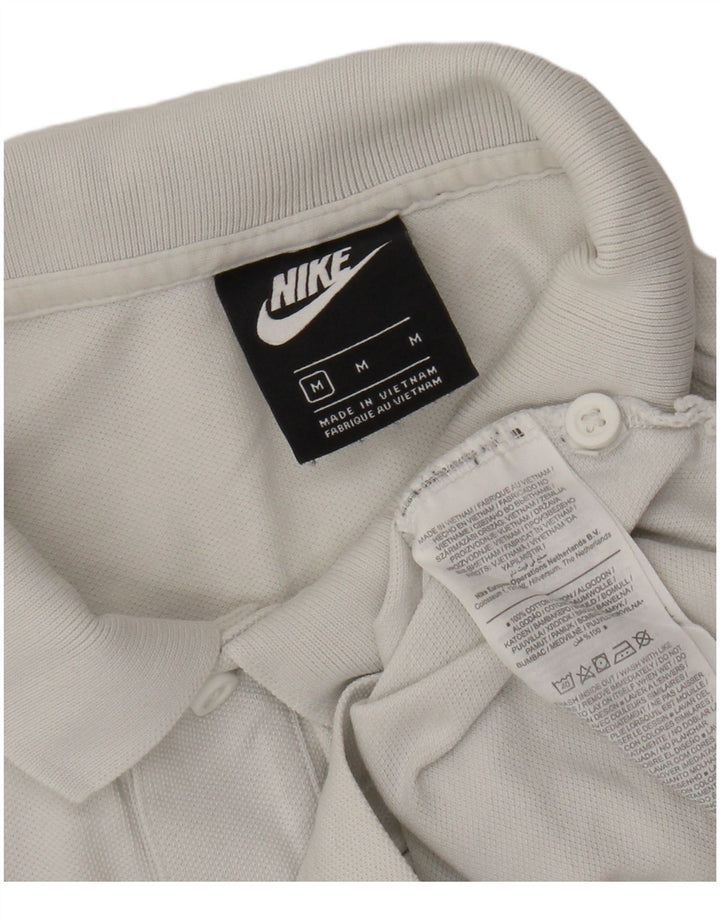 Męska koszulka polo NIKE, średnia, biała, bawełniana