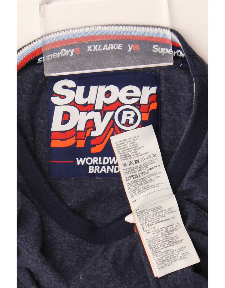 T-shirt męski Superdry Top 2XL, niebieski, bawełniany