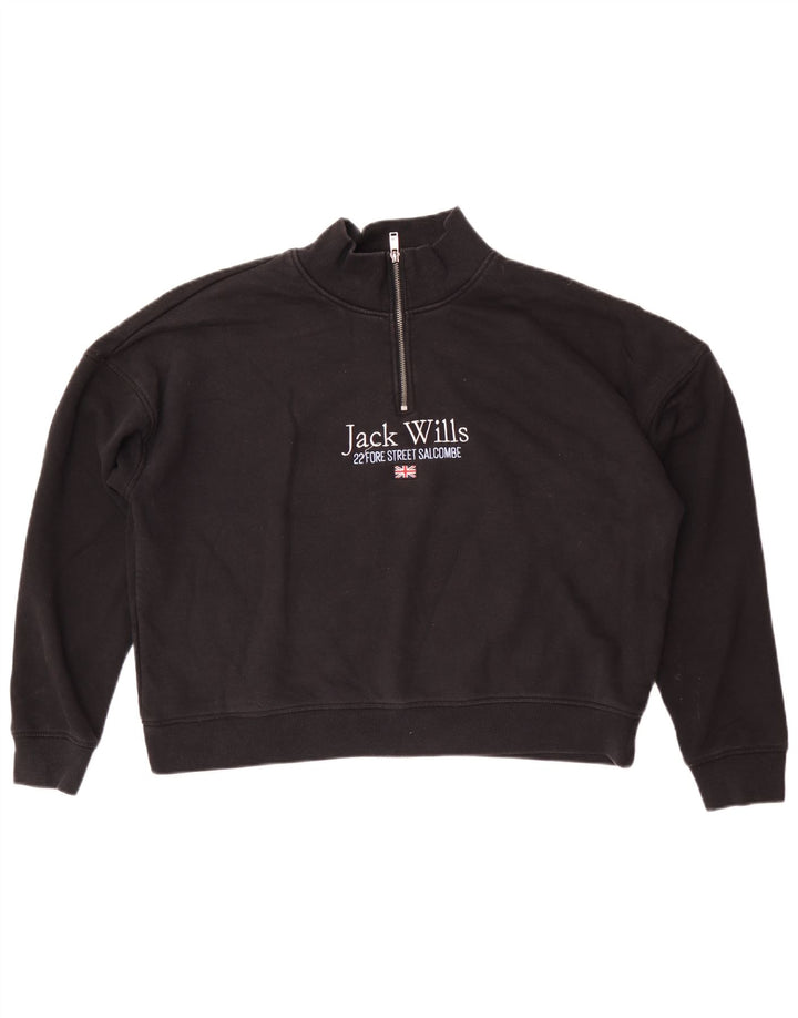 Damska bluza oversize z grafiką Jack Wills, UK 16, duża czarna