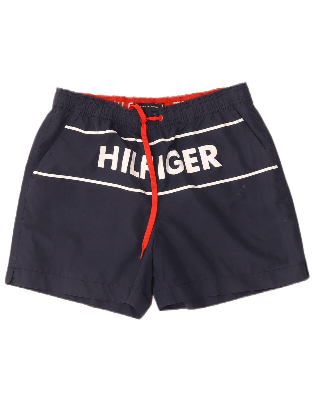 Męskie spodenki kąpielowe Tommy Hilfiger z grafiką, średni granatowy poliester