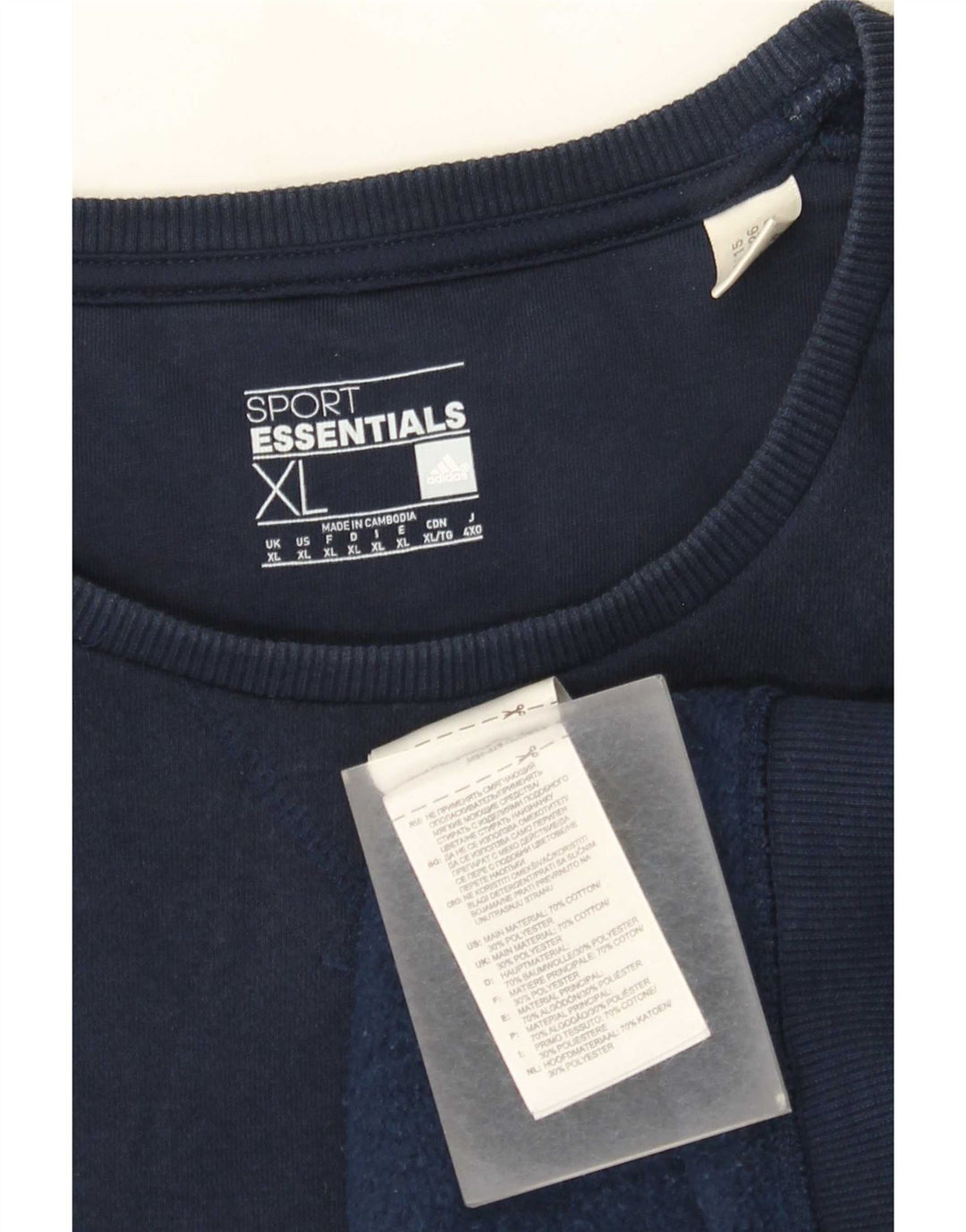 Adidas Męska Bluza Sweter XL Granatowa Bawełna