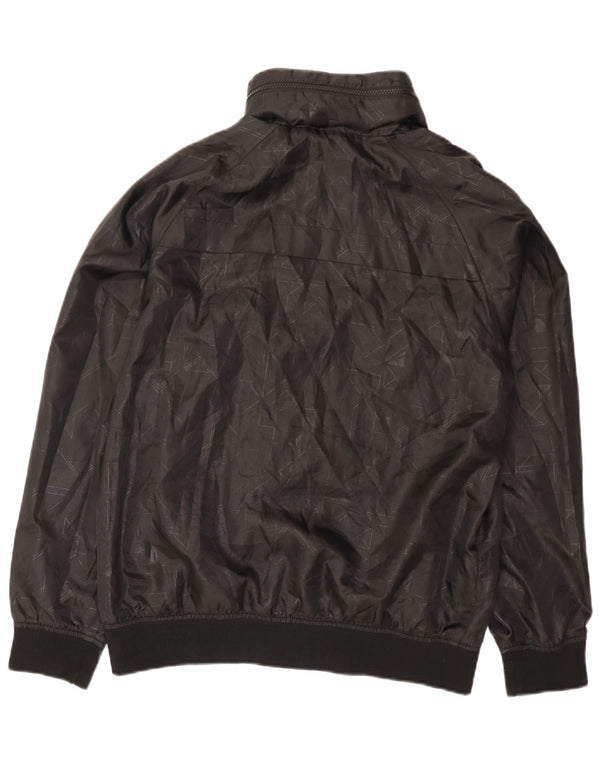 Męska kurtka bomber z kapturem w stylu vintage, graficzna UK 42 XL, czarna geometryczna