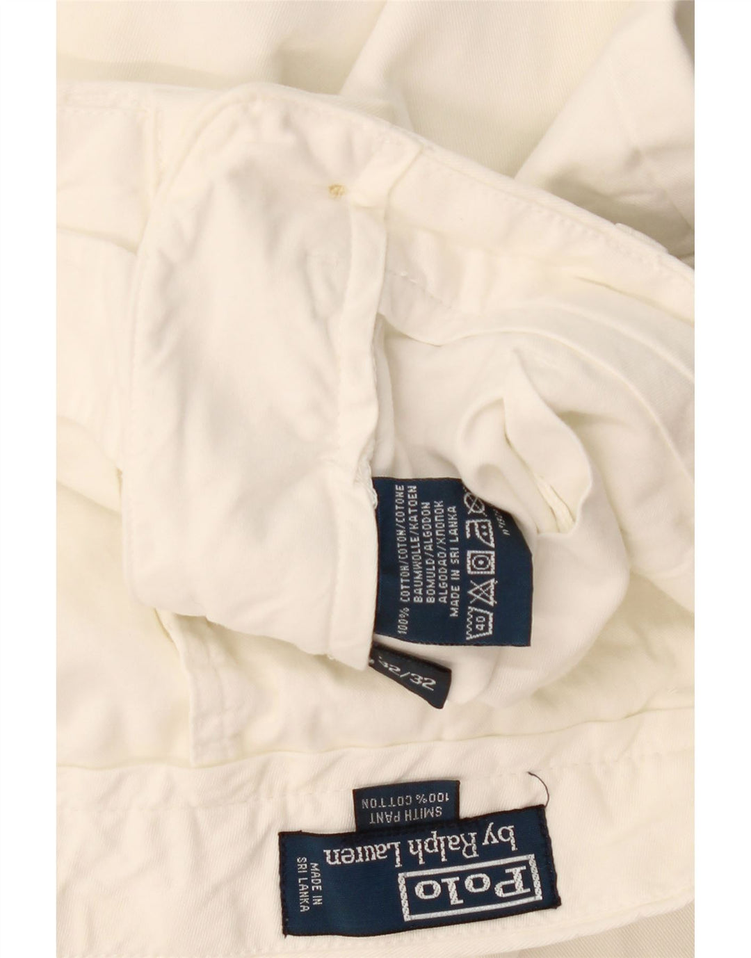 POLO RALPH LAUREN Męskie spodnie Smith Pant Straight Chino W32 L32 Białe