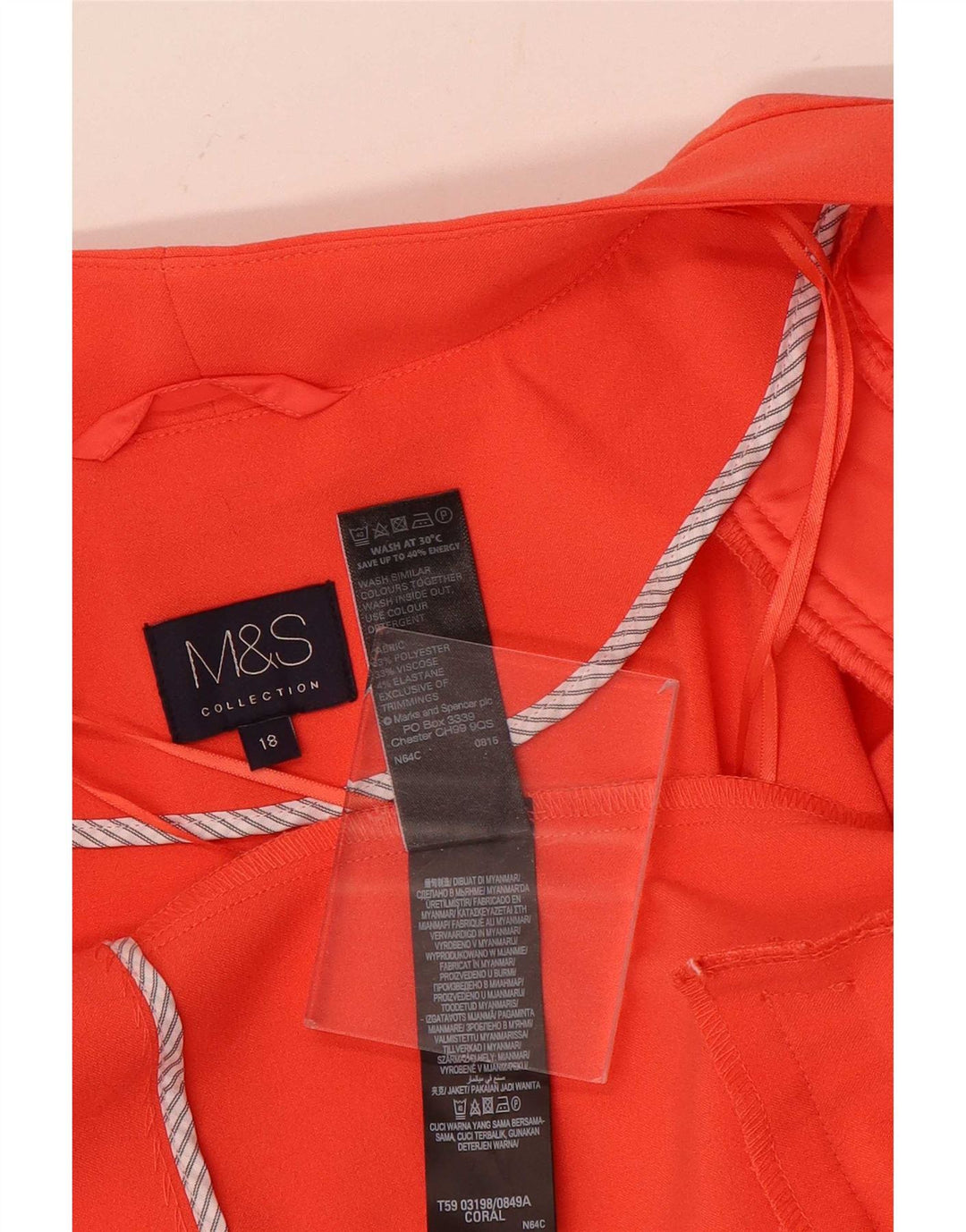 Marks & Spencer Damska otwarta marynarka UK 18 XL Pomarańczowy poliester