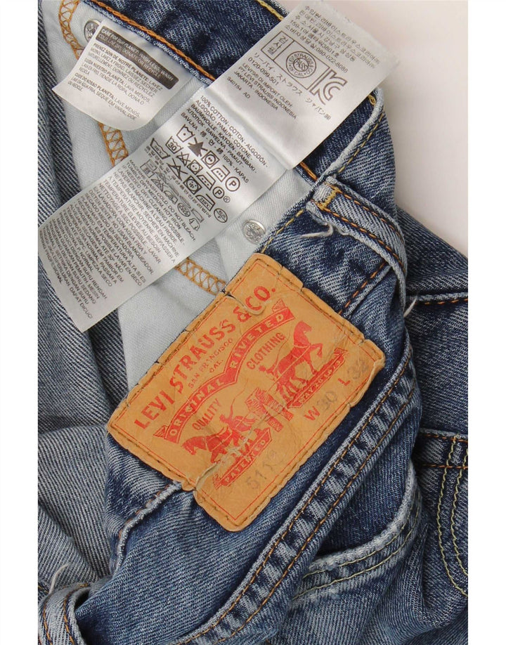 Damskie jeansy Levi's 511 w trudnej sytuacji W30 L28 Niebieska bawełna