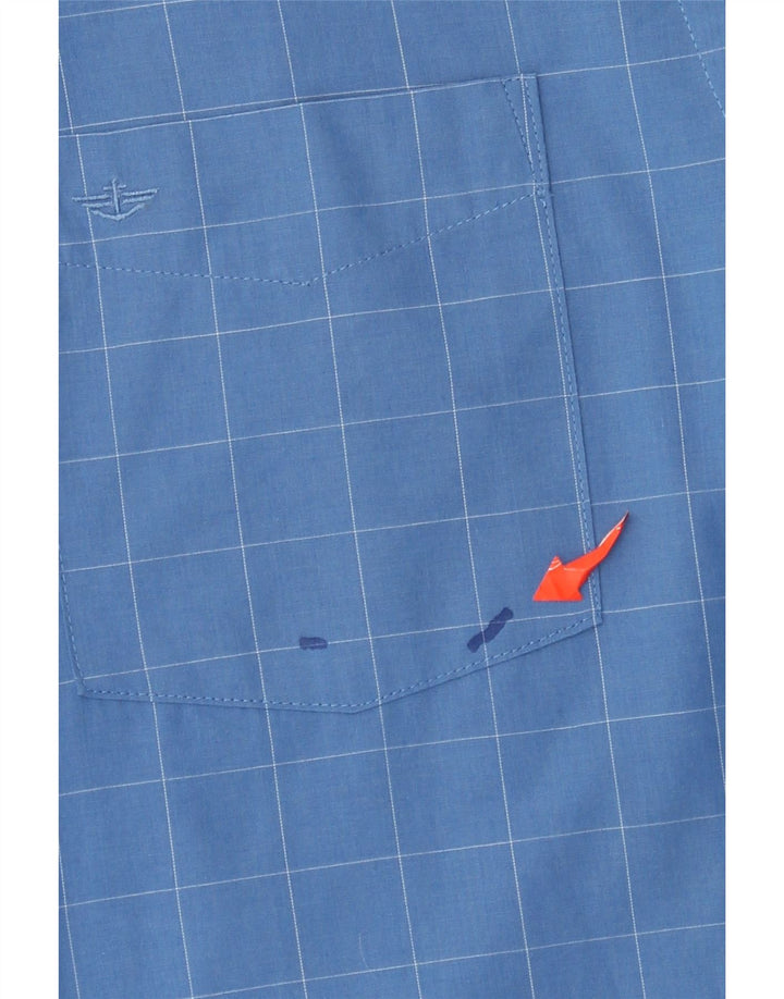 Męska koszula w kratę Dockers, duża niebieska, bawełniana krata