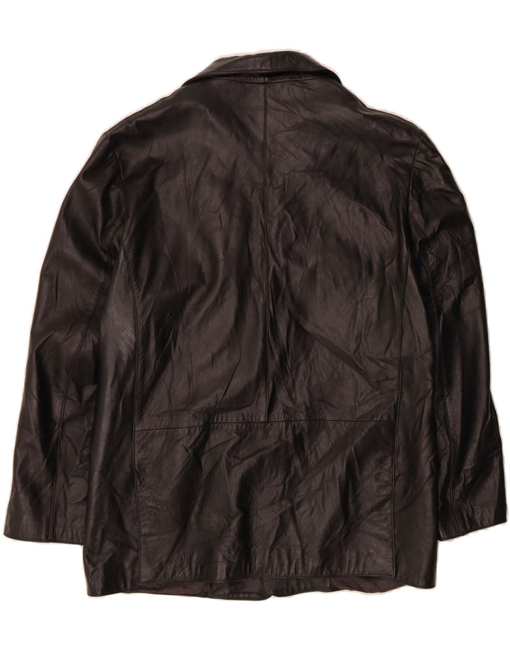 VINTAGE Mens Leather Jacket IT 48 Medium Black Leather Vintage Vintage and Second-Hand Vintage from Messina Hembry 