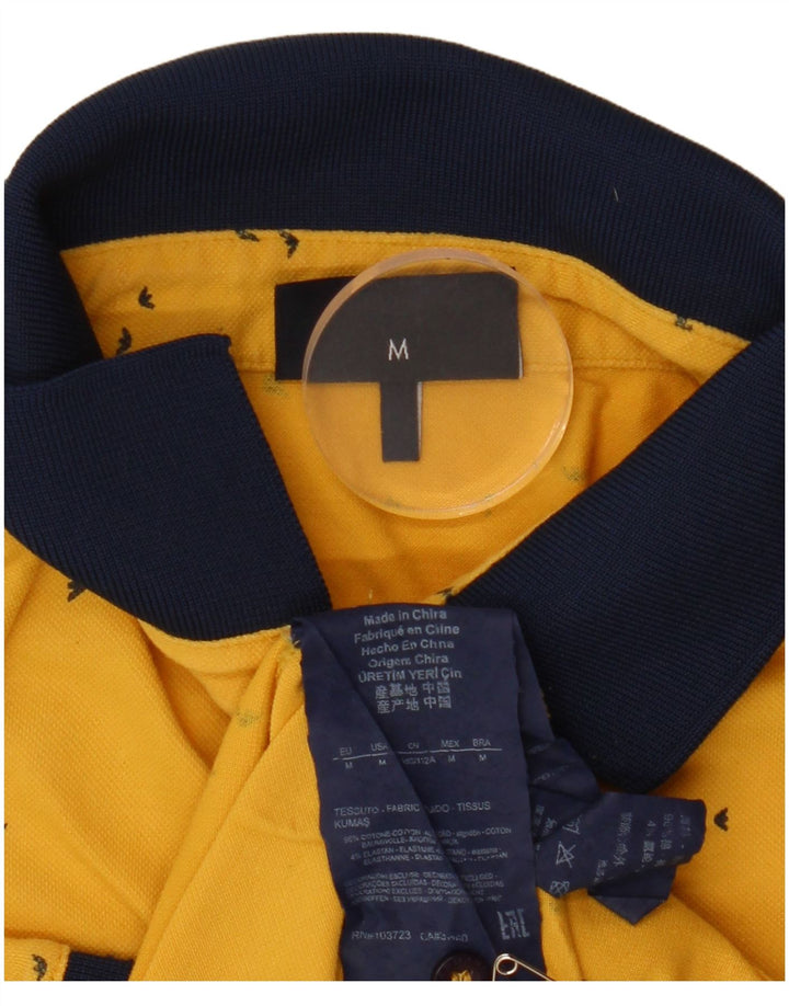 ARMANI JEANS Męska koszulka polo w abstrakcyjny wzór, w kolorze średniożółtym