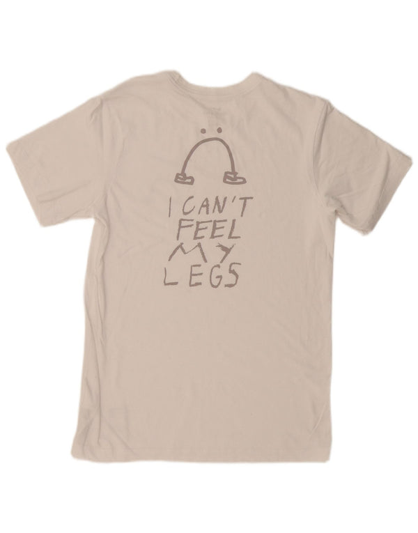 Męski T-shirt NIKE Dri Fit z grafiką, mały, biały, bawełniany