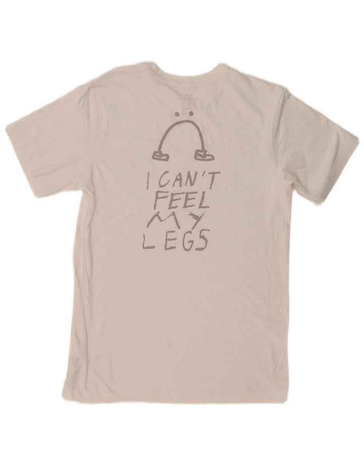 Męski T-shirt NIKE Dri Fit z grafiką, mały, biały, bawełniany