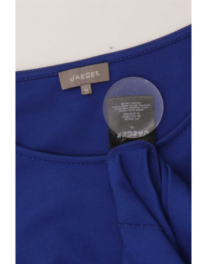 Damski top Jaeger z rękawem 3/4, UK 18 XL, niebieska wiskoza