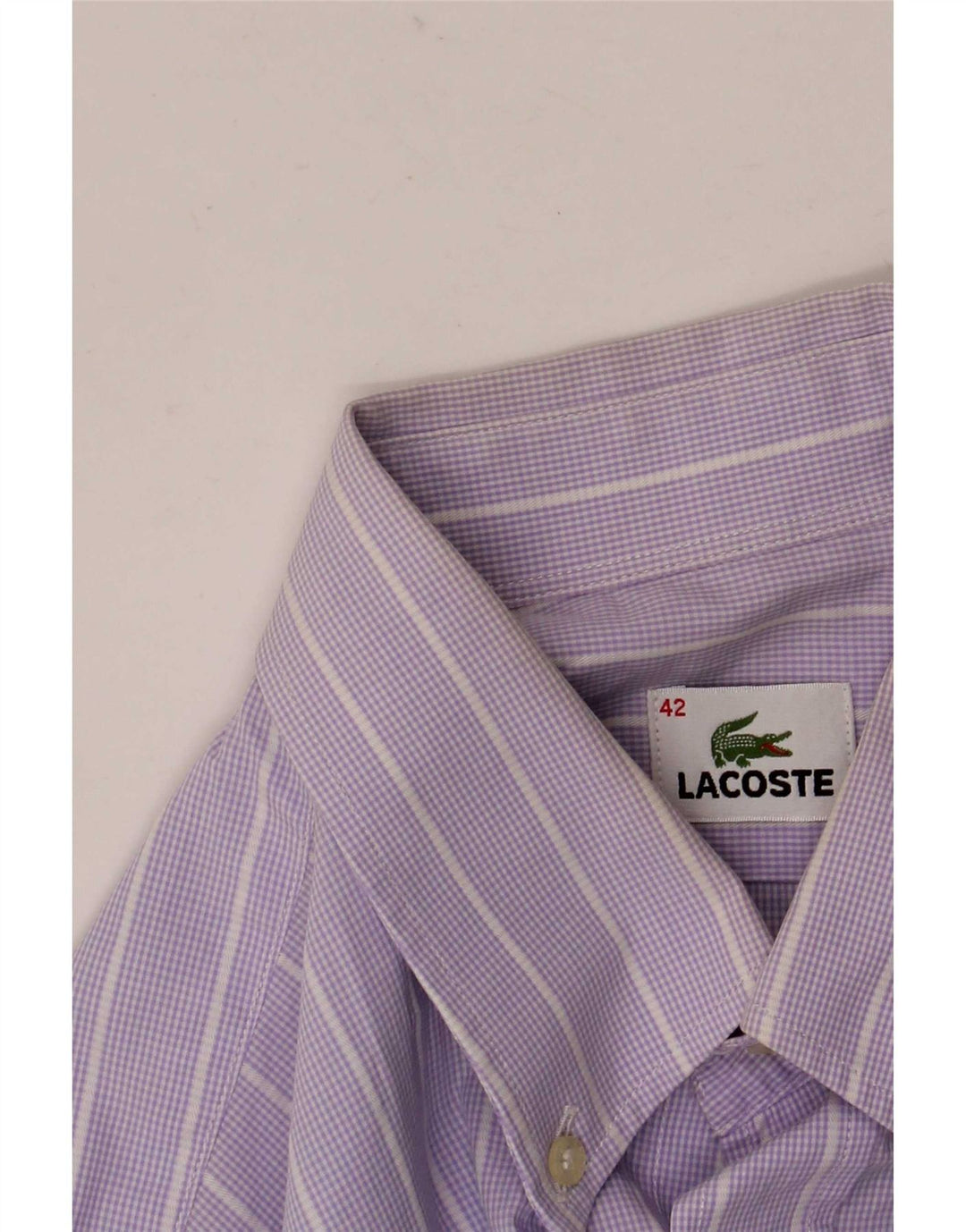 Koszula męska Lacoste rozmiar 42, duża, bawełniana w fioletowe paski