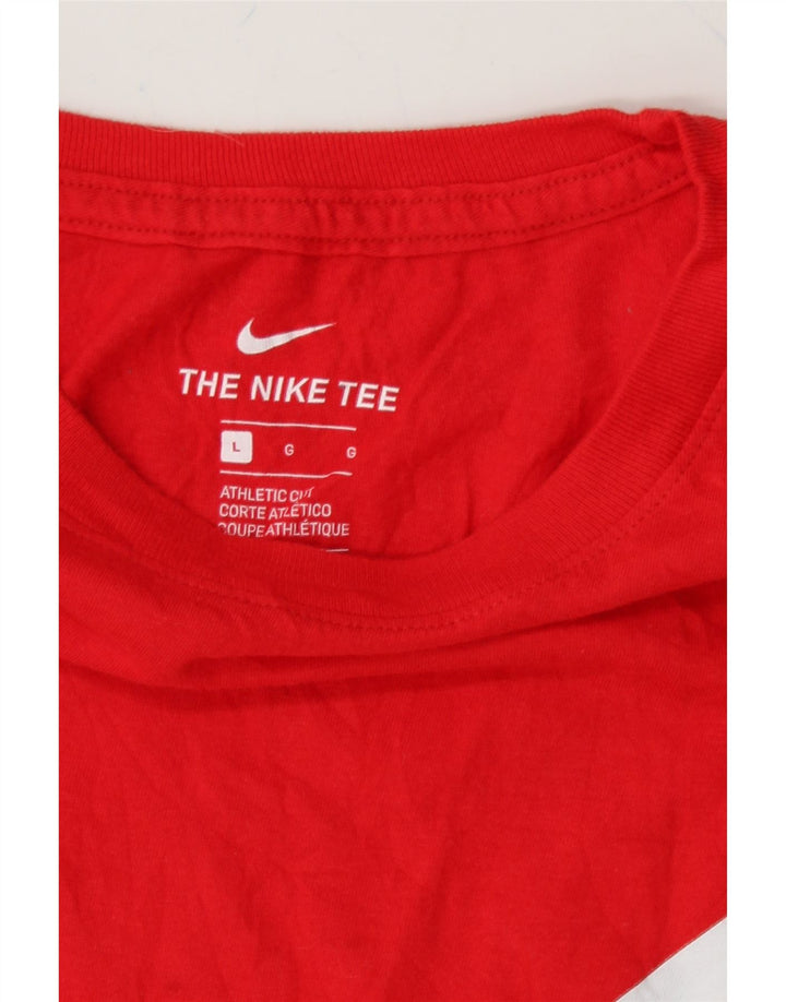 NIKE Mens Athletic Cut Graphic T-Shirt Top Large Red Vintage Nike and Second-Hand Nike from Messina Hembry 