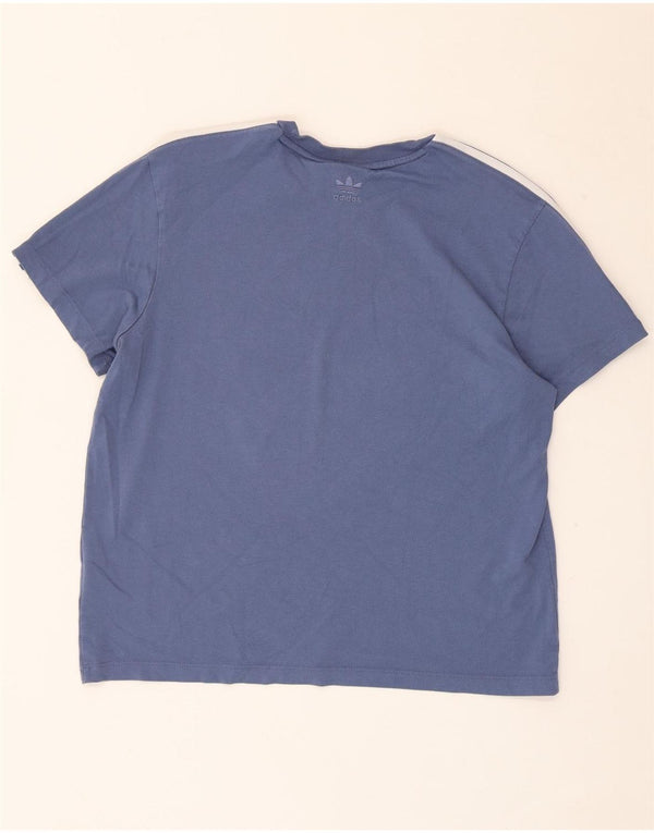 Damska koszulka graficzna Adidas Top UK 14 Średni niebieski bawełniany