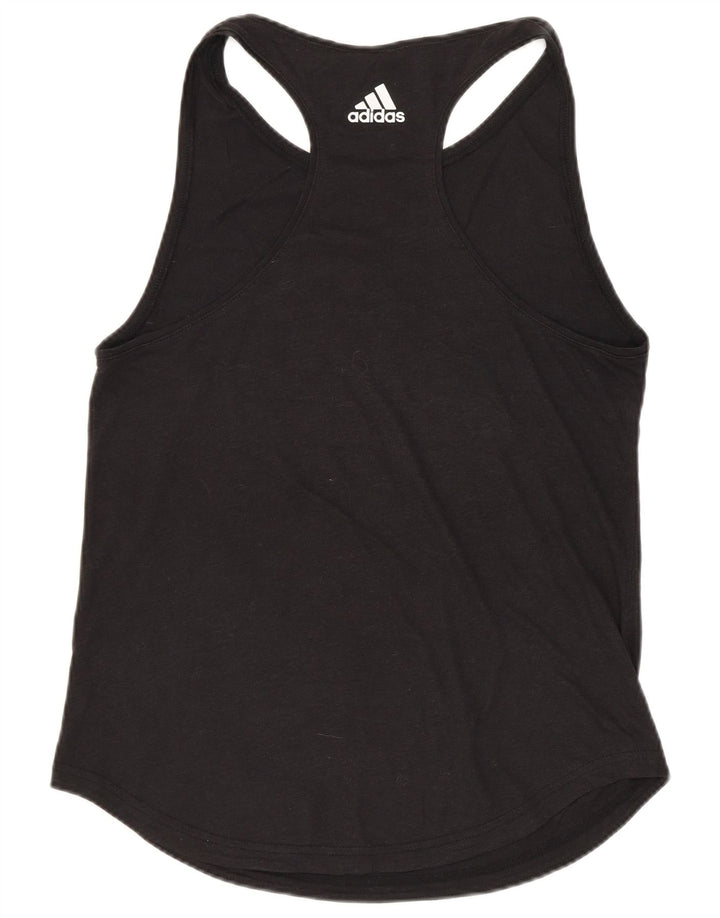 Damski top ADIDAS z grafiką, UK 8, mały, czarny
