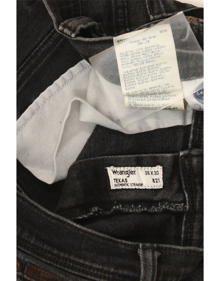 Męskie jeansy Wrangler Texas Straight W36 L26, czarne, bawełniane