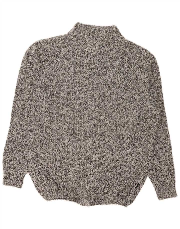 Invicta Męski sweter rozpinany, duży, szary, z bawełny w cętki
