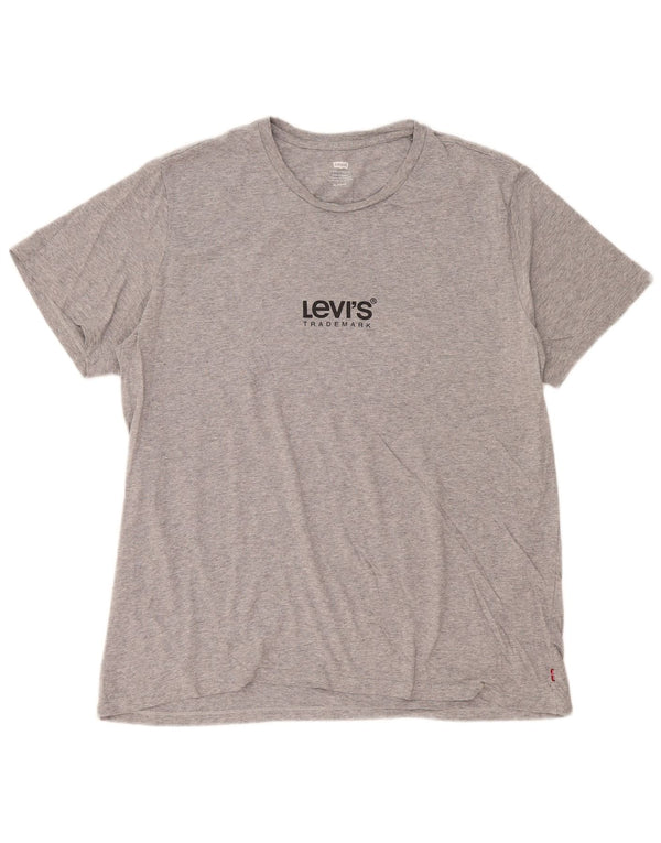 Męski T-shirt z grafiką Levi's Top XL, szary, nakrapiany