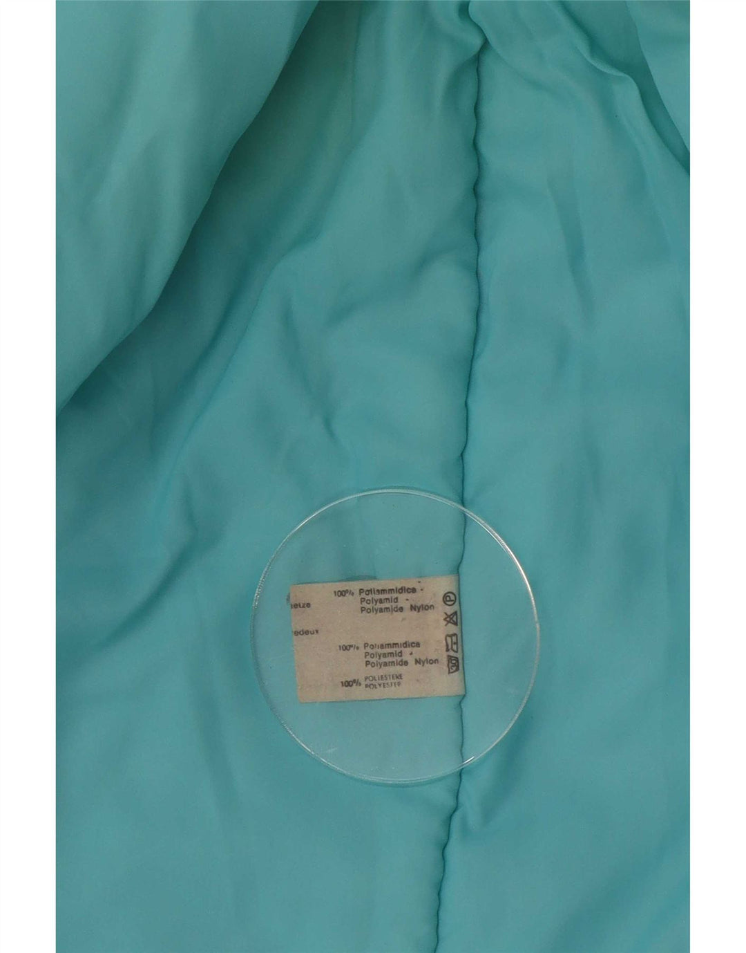 Vintage damski, oversize'owy, ocieplany płaszcz IT 38 XS, niebieski poliamid