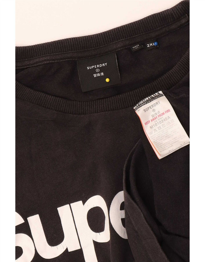 Męski T-shirt z grafiką Superdry, 2XL, czarna, bawełniana