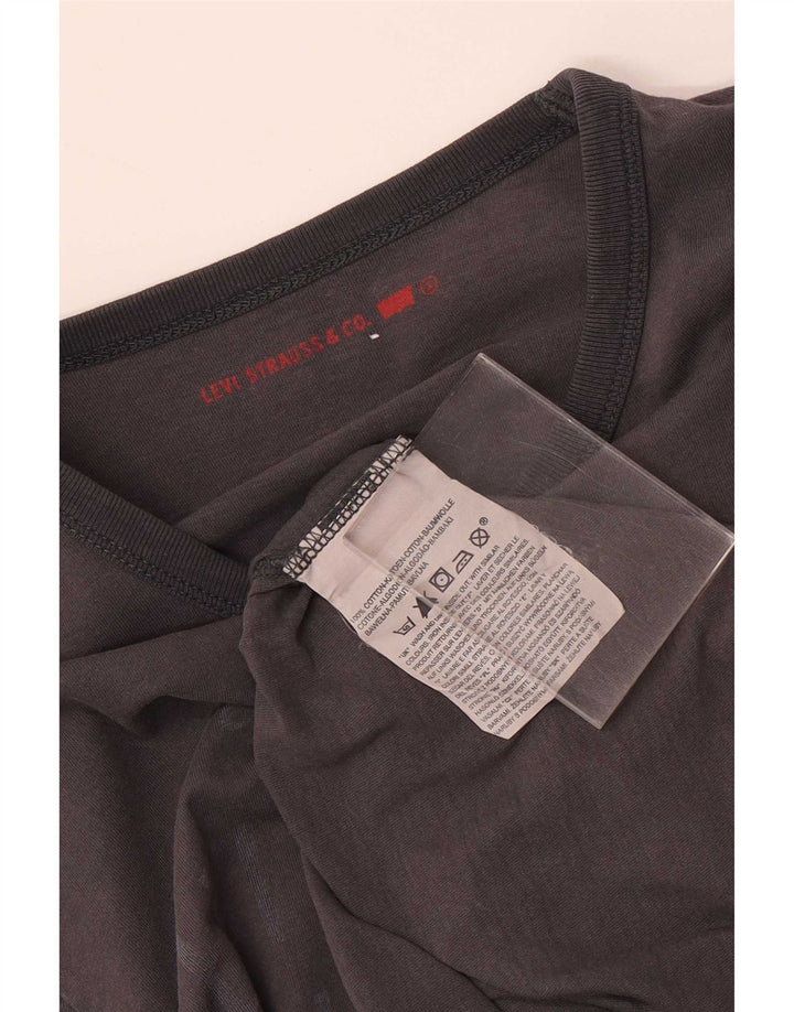 Męski graficzny top Levi's z długim rękawem, mały, szary, bawełniany