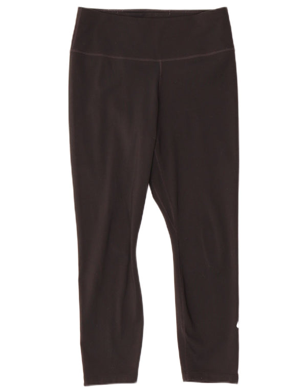 Damskie legginsy NIKE Dri Fit Capri UK 10, małe, czarne, poliestrowe