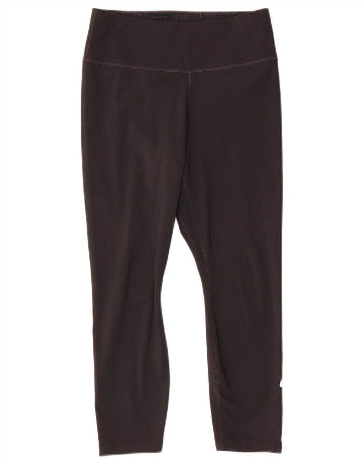 Damskie legginsy NIKE Dri Fit Capri UK 10, małe, czarne, poliestrowe