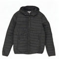 Męska ocieplana kurtka z kapturem Jack & Jones UK 36, mała, czarna, poliester