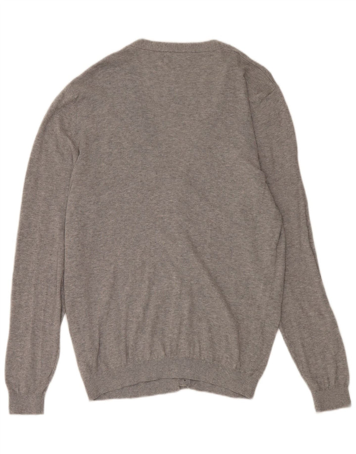 ZARA Mens Cardigan Sweater XL Grey Cotton