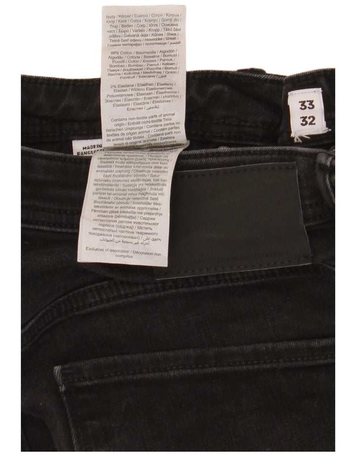 Męskie jeansy Jack & Jones GLENN Slim W33 L32 Czarne bawełniane
