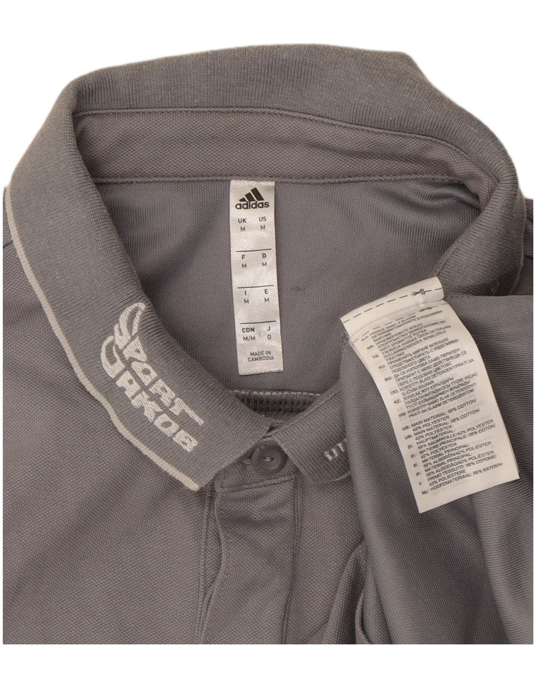 Męska koszulka polo Adidas Climalite Graphic, średnio szara, bawełniana
