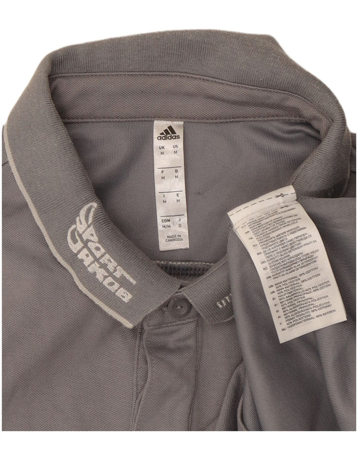 Męska koszulka polo Adidas Climalite Graphic, średnio szara, bawełniana