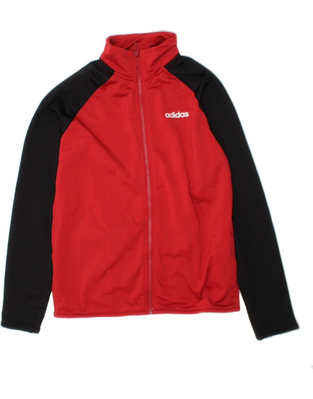 ADIDAS Boys Tracksuit Top Jacket 11-12 Years Red Colourblock Polyester Vintage Adidas and Second-Hand Adidas from Messina Hembry 